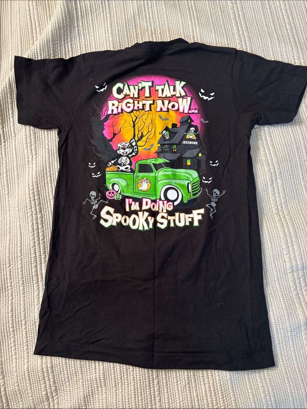 Black Graphic Halloween Skeleton Tee - Bugle Boy - Picture 4 of 4